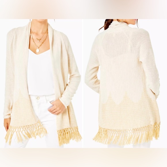 Lilly Pulitzer Sweaters - Lilly Pulitzer Tatum Long Fringe Hem Cardigan
